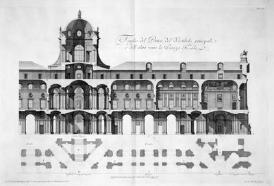 Design for the Royal Palace of Caserta, 1756 by Luigi Vanvitelli